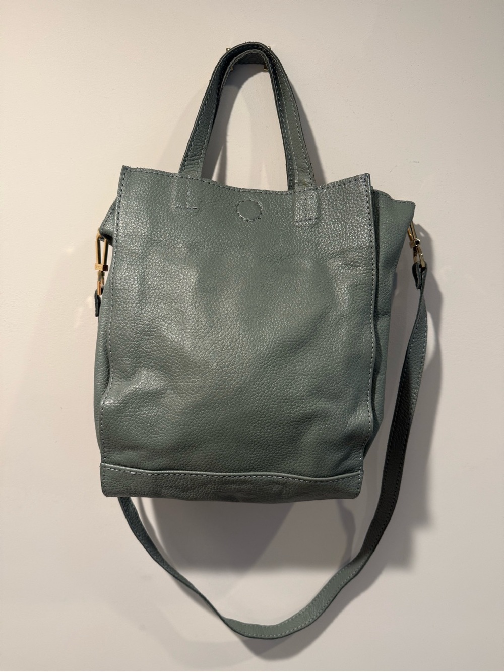 Cleobella Leather Crossbody Bag in Sage Green